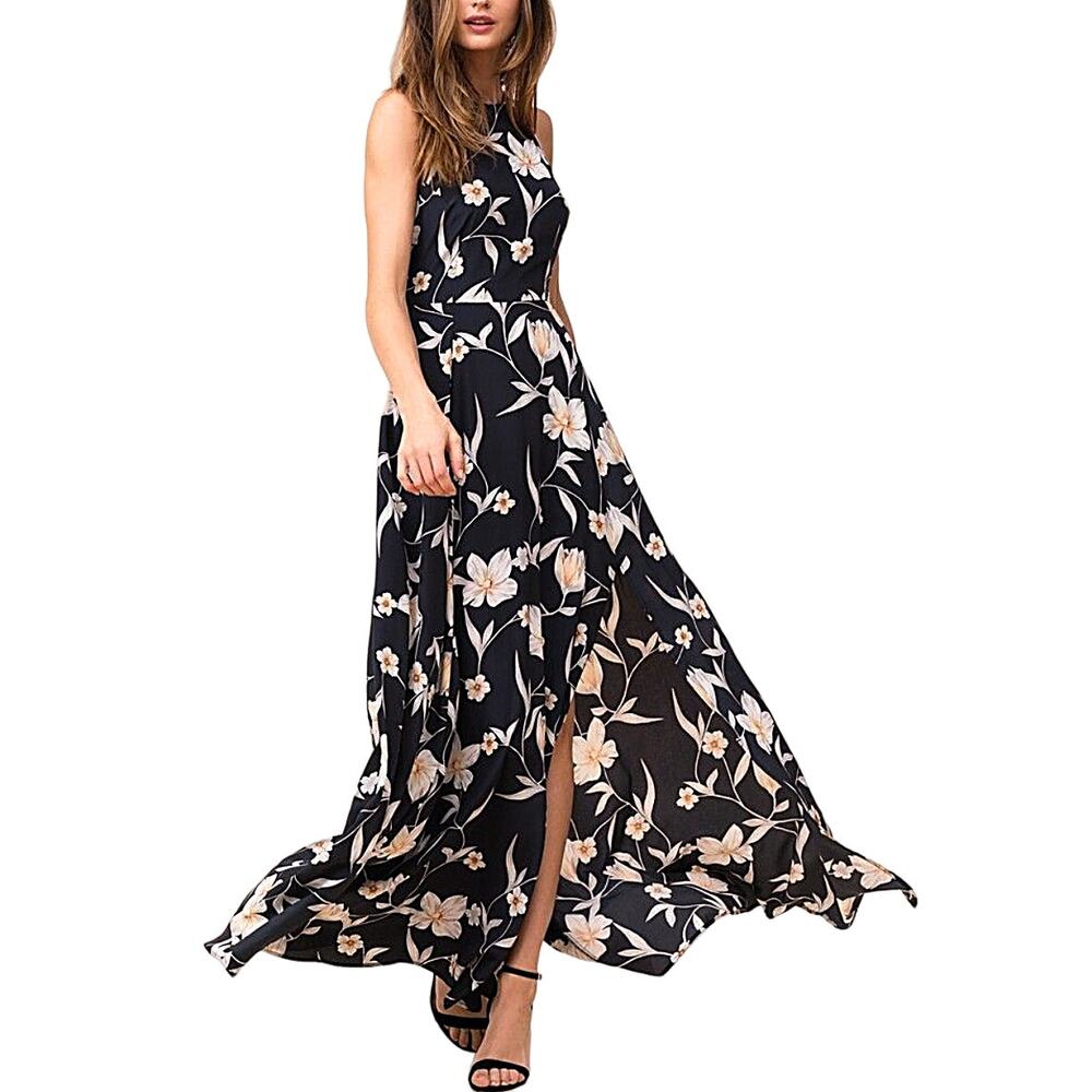 Yumi Kim Maxi Dress XS Floral Silk Black Wedding Guest Spring Summer Sleeveless